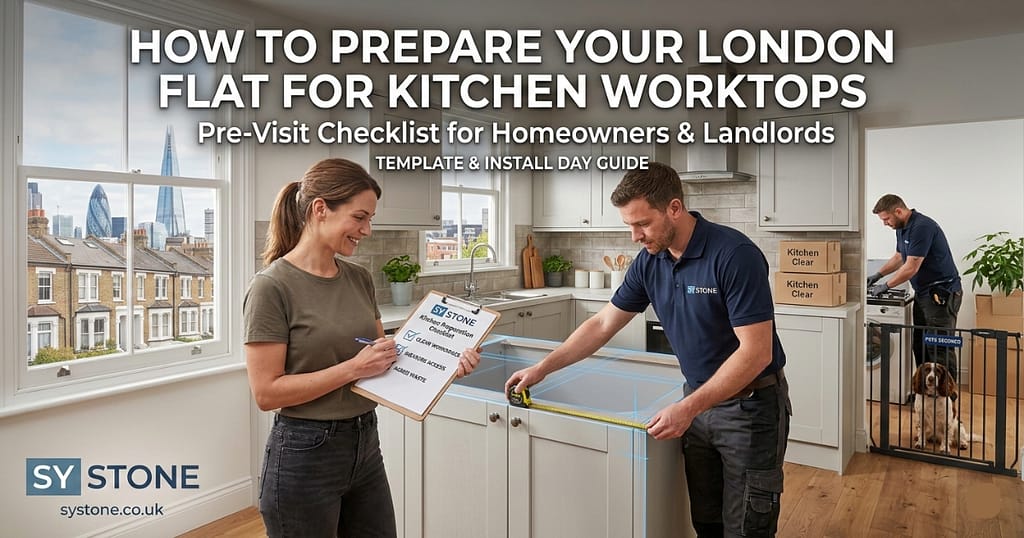 How to prepare your London flat for kitchen worktops installation — pre-visit checklist for landlords and homeowners