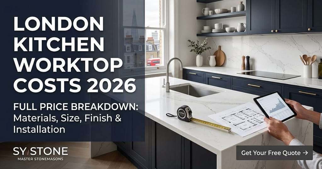 Kitchen Worktop Installation Cost London 2026: Full Price Breakdown by Material, Size and Finish
